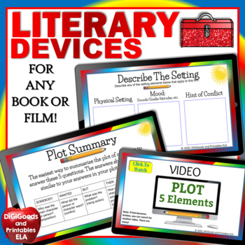 Preview of Literary Devices Plot Diagram Graphic Organizers