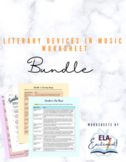 Literary Devices & Popular Songs Worksheets Bundle | 6 Products