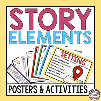Preview of Story Elements Posters and Activities - Fiction Literary Devices Bulletin Board