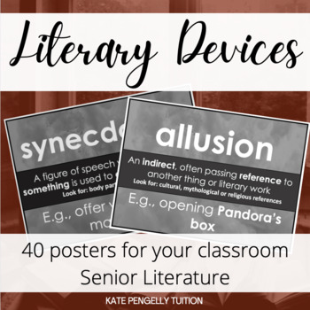 Literary Devices Posters - Classroom Decor for Senior Literature