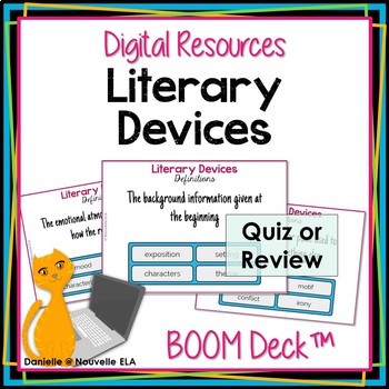 Preview of Literary Devices Quiz - Elements of Literature Vocabulary - Digital Version