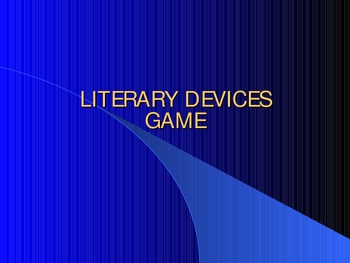 Preview of Literary Devices Review Game