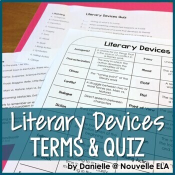 Preview of Literary Devices - Vocabulary Terms & Quiz (paper, digital, ISNs)