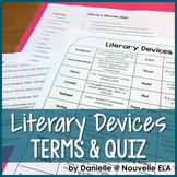 Literary Devices - Vocabulary Terms & Quiz (paper, digital, ISNs)