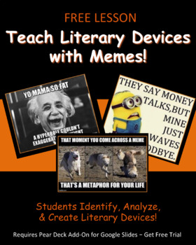 Preview of Literary Devices with Memes - Interactive Slideshow Lesson