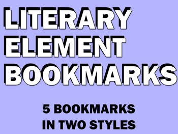 Preview of Literary Element Bookmarks