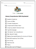 Literary Elements - Assorted Comprehension Graphic Organizers