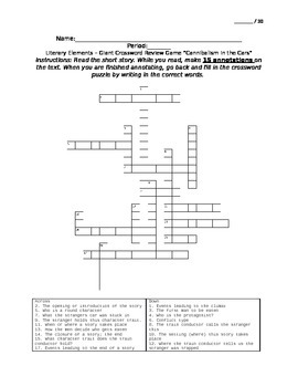 Preview of Literary Elements Crossword Review