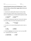Literary Elements, Devices, and Techniques Exam with a Pre