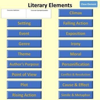 Literary Elements Digital Reference Book by The Gaming Grammarian
