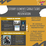 Literary Elements Google Slide Presentation with Student Handout