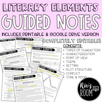 Preview of Literary Elements Guided Notes