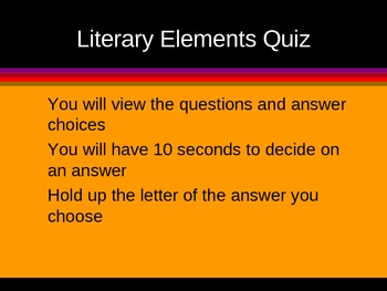 Preview of Literary Elements - Powerpoint Quiz