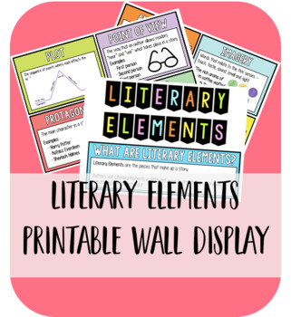 Preview of Literary Elements Printable Wall Display
