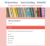 Literary Elements (Plot, Conflict, Vocab) Quiz -Digital Go