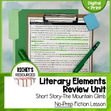 Literary Elements Review 1 No-Prep The Mountain Climb Stor