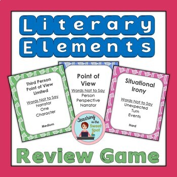 Preview of Literary Elements Review Game Editable