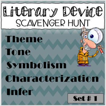 Preview of Literary Elements Scavenger Hunt Close Reading