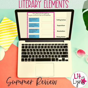 Preview of LITERARY ELEMENTS SUMMER REVIEW -  DIGITAL & PRINTABLE