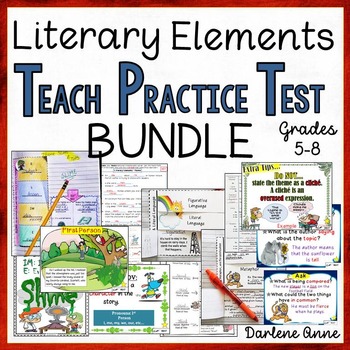Preview of Literary Elements Units: PowerPoints, Guided Notes, Worksheets, & Tests BUNDLE