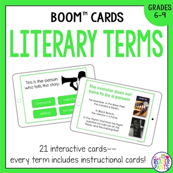Preview of Literary Elements Terms -- Boom Cards