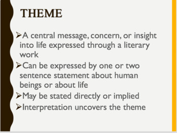 Short Story Elements & Theme -Setting, Conflict, Plot, Characterization PPT