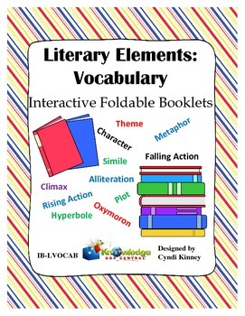 Preview of Literary Elements: VOCABULARY Interactive Foldable Booklets