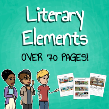 Preview of Literary Elements Worksheet & Poster Bundle