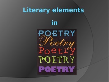 Preview of Literary Elements in Poetry PowerPoint Presentation