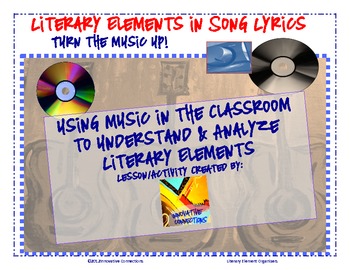 Preview of Literary Elements in Song Lyrics: Organizers & Key for Rap Song