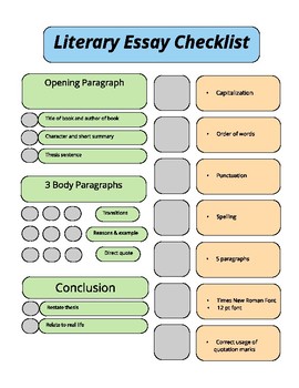 literary essay checklist