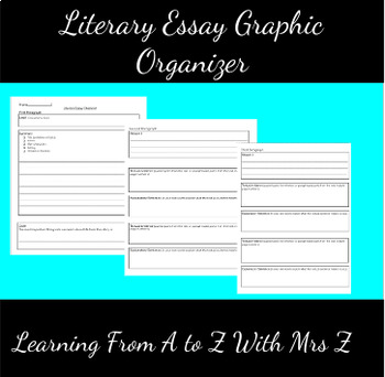 Preview of Literary Essay Checklist Graphic Organizer