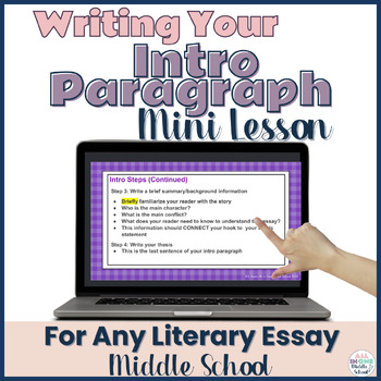 Literary Essay Mini Lesson Intro Paragraph by All in One Middle School