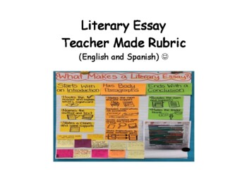 Preview of Literary Essay Teacher Made Rubric - 4th and 5th Grade (English and Spanish)