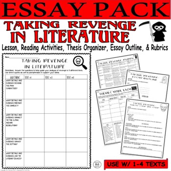 Preview of Literary Essay Writing Graphic Organizers Thesis Statement Practice Activities