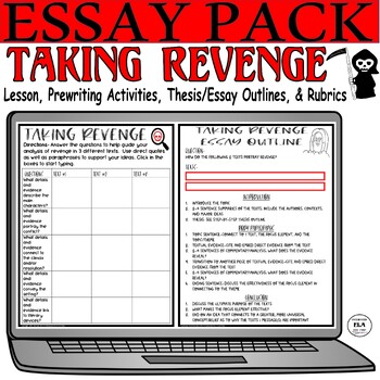 Preview of Literary Essay Writing Graphic Organizers Thesis Statement Practice Activities