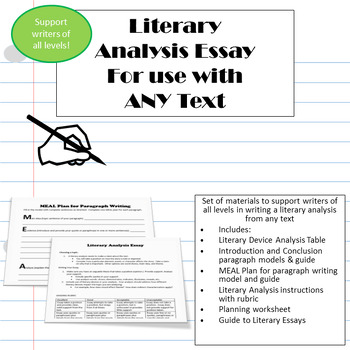 Preview of Literary Essay Writing for Any Text, Differentiate for Writers of All Levels-PDF