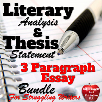 Preview of Literary Essay and Thesis Statement Workshop Distance Learning Struggling Writer