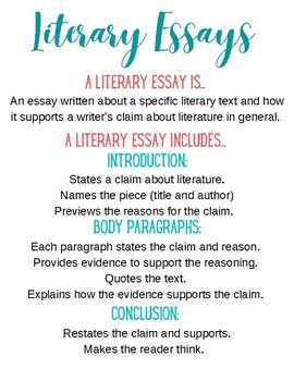 what makes a literary essay anchor chart