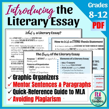 Preview of Introducing the Literary Analysis Essay: Complete Step-By-Step Guide