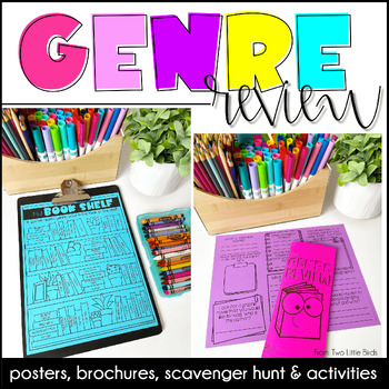 Preview of Literary Genre Activities | Genre Posters, Scavenger Hunt, & Genre Review