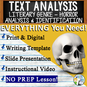 Preview of Literary Genre - Horror - Text Based Evidence, Text Analysis Essay Writing Unit