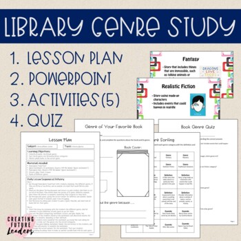 Preview of Literary Genre Lesson Plan - Elementary Library/Media Center