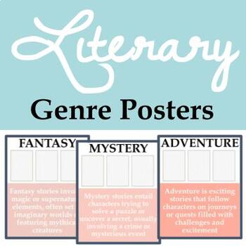 Preview of Literary Genre Posters | ELA Upper Elem/Middle School Classrooms