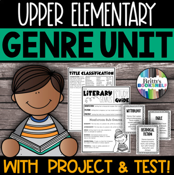 Preview of Literary Genre Unit: Genre Activities, Genre Project, & Differentiated Tests