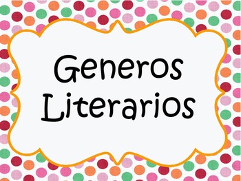 Preview of Literary Genres Spanish posters / Generos Literarios en espanol posters