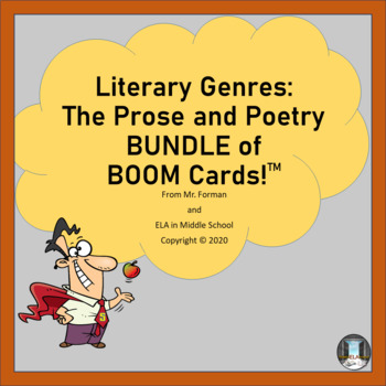 Preview of Literary Genres The Prose and Poetry BOOM Cards (TM) Set DIGITAL REMOTE READY
