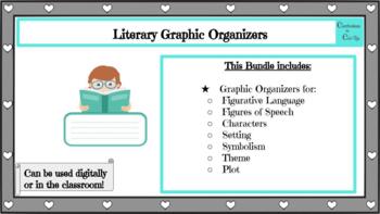 Preview of Graphic Organizers: Literary (Plot, Theme, Setting, Characters, Symbolism)