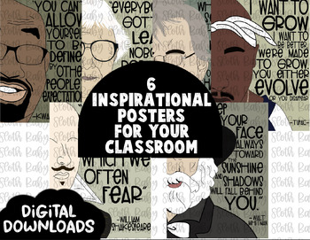 Preview of Literary Inspirational Quotes Classroom Decor Digital Downloads
