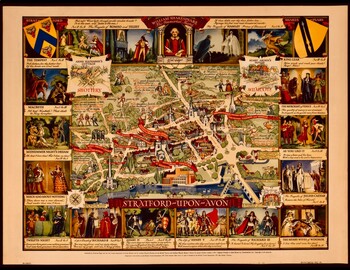 Preview of Literary Map of the Life and Works of William Shakespeare Poster Print